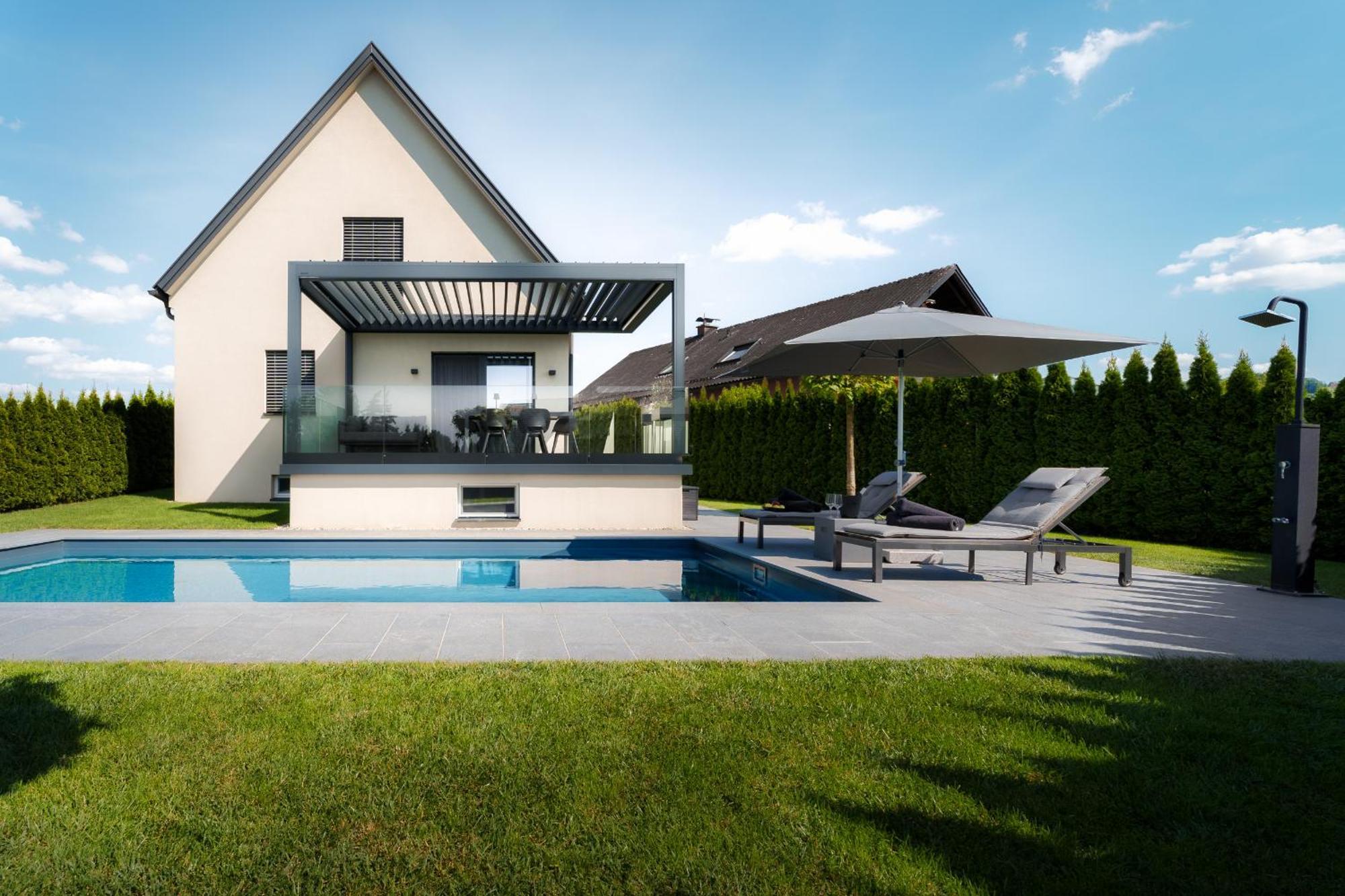 Platschberg Urban Hideaway - Stilvolles Ferienhaus Mit Pool An Der Weinstrasse Berghausen Rom bilde